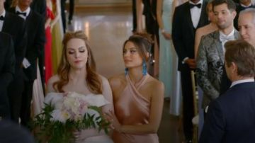 Asymmetrical Silk Bias Cut Dress worn by Cristal Jennings (Ana Brenda Contreras) in Dynasty Season 1 Episode 15