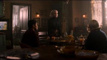 Maje Judie Skirt worn by Sabrina Spellman (Kiernan Shipka) in Chilling Adventures of Sabrina (S01E18)