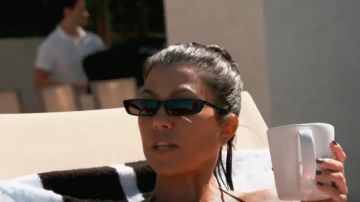 Balenciaga Narrow Cat Eye Sunglasses worn by Herself (Kourtney Kardashian) in Keeping Up with the Kardashians (S16E01)