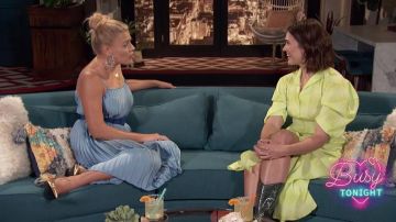 Rachel Comey Amplus Dress in Yellow worn by Mandy Moore on Busy Tonight April 8, 2019
