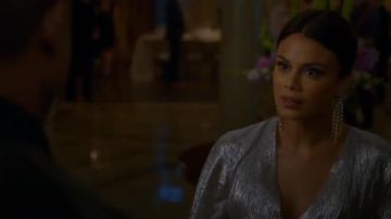 Lulu Frost Statement Crystal Earrings worn by Cristal Jennings (Ana Brenda Contreras) in Dynasty (S01E18)