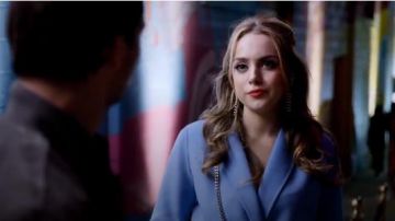  Geode Long Coat worn by Fallon Carrington (Elizabeth Gillies) in Dynasty Seasone 1 Episode 19