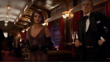 Leluxe Vêtements de L'Empeigne Noire en Cuivre "Amanda Palmer" la Robe portée par Clara (Jenna Coleman) dans Doctor Who (S08E08)