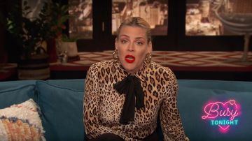 Frame True Leopard Print Silk Blouse worn by Busy Philipps on Busy Tonight April 4, 2019
