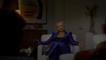 Mid-Rise Trousers With Net Embroidery worn by Alexis Carrington (Nicollette Sheridan) in Dynasty (S01E22)