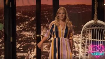 Apiece Apart La Flutte Dress worn by Busy Philipps on Busy Tonight April 9, 2019
