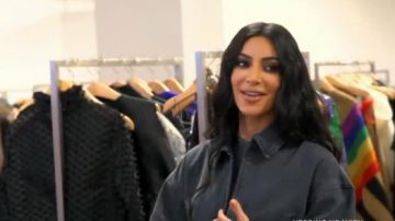 Yeezy Black Washed Denim Zip Jacket worn by Herself (Kim Kardashian West) in Keeping Up with the Kardashians (S06E02)