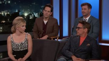 Miu Miu Dress worn by Scarlett Johansson on Jimmy Kimmel Live April 8, 2019