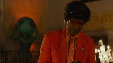 The orange vest worn by The Salesman (Samuel L. Jackson) in Unicorn Store