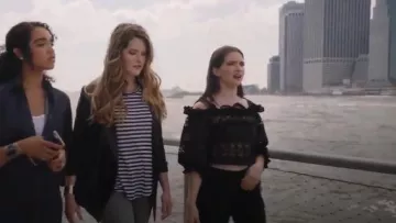 Alberta Ferretti Lace Embroidery Off Shoulder Top worn by Jane Sloan (Katie Stevens) in The Bold Type (S01E07)