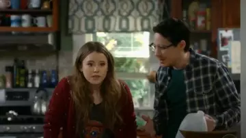 Jonathan Simkhai Matador Embellished Cardigan worn by Kendra Gable (Taylor Spreitler) in Kevin Can Wait (S02E19)