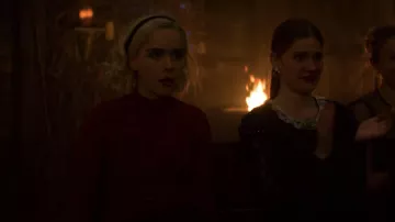 Cinq a Sept Eliana Sweater worn by Sabrina Spellman (Kiernan Shipka) in Chilling Adventures of Sabrina S02E04