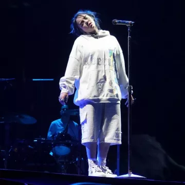 PSNY x Nike Air Force 1 High sneakers worn by Billie Eilish for Coachella Festival 2019 Live Performance