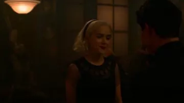 black dress worn by Sabrina Spellman (Kiernan Shipka) in Chilling Adventures of Sabrina (S02E02)