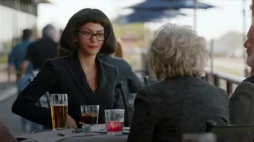 Theory  Pinstripe Power Blazer worn by Maddie (Inbar Lavi) in Imposters (S02E06)