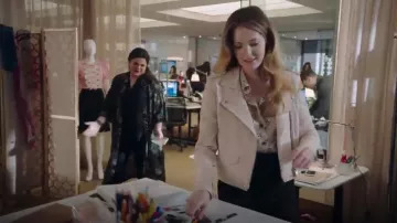 Prada Printed Button Down Shirt worn by Sutton Brady (Meghann Fahy) in The Bold Type (S02E02)
