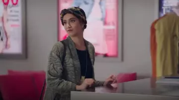 Anthropologie Quilted Kimono Jacket Green worn by Adena El Amin (Nikohl Boosheri) in The Bold Type (S02E01)
