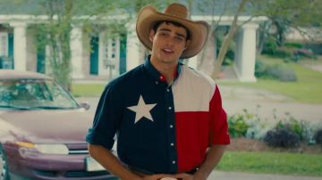 Long-Sleeved Texas Flag Shirt worn by Brooks Rattigan (Noah Centineo) in The Perfect Date