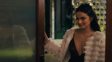 The white jacket of the evening, Shelby Pace (Camila Mendes) in The Perfect Date