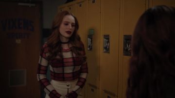 Cheryl Blossom (Madelaine Petsch) Red McQ Alexander McQueen Suéter a cuadros en Riverdale S03E18