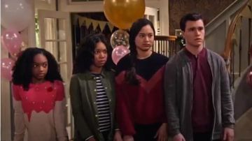 J Crew Girls’ ice cream popover sweater worn by Tamika (Sanai Victoria) in No Good Nick (S01E10)