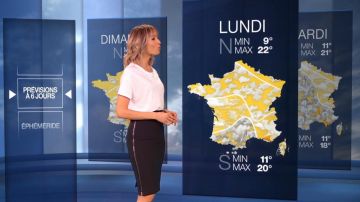 La jupe crayon zippée de Stéphanie Duval dans le bulletin Météo de M6