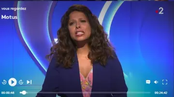 The blue jacket buttoned, flap pockets Myriam Seurat Motus 19.04.2019