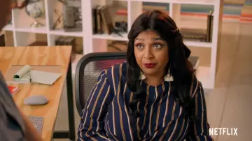 Earrings tassel white Kim Laghari (Punam Patel) in Special (S01E07)