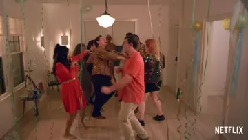 The red dress with ruffles Kim Laghari (Punam Patel) in Special (S01E06)