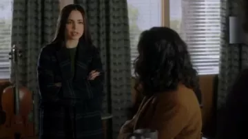 Vince  Shadow Plaid Coat worn by Ava Jalali (Sofia Carson) in Pretty Little Liars: The Perfectionists (S01E05)