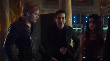 AllSaints Conroy Leather Biker Jacket worn by Jace Wayland (Dominic Sherwood) in Shadowhunters (S03E19)