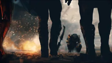 Thanos (Josh Brolin) double épée, comme vu dans Avengers: Endgame