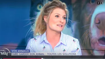La chemise rayée, motifs perroquet de Sandrine Arcizet dans William à midi le 23.04.2019