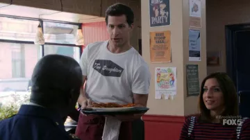 Two Daughters Diner tee worn by Jake Peralta (Andy Samberg) in Brooklyn Nine-Nine (S03E04)