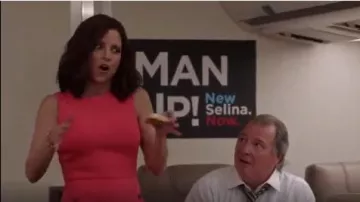 Michael Kors Stretch Bouclé-Crepe Sheath Dress worn by Selina Meyer (Julia Louis-Dreyfus) in Veep (S07E04)