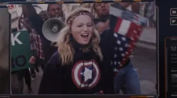 The hoody Captain America a protester in New York in the Avengers