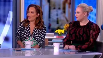 Rixo Martha estampado de seda crepe de chine vestido midi usado por Sunny Hostin en The View febrero 20, 2019