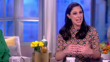 Alice + Olivia Delora Gaine Midi Robe portée par Abby Huntsman sur Le point de Vue le 22 février 2019