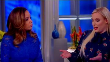 Ganni Belted asymmetric corded lace dress worn by Sunny Hostin on The View March 06, 2019