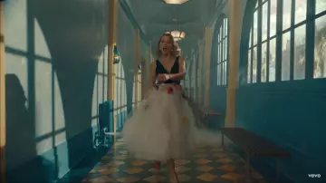 Monique Lhuillier Tulle floral dress worn by Taylor Swift as seen in her ME! music video feat. Brendon Urie of Panic! At The Disco