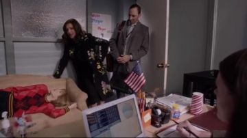 Stella Mccartney Black Nadia Floral Embroidered Wool Coat worn by Selina Meyer (Julia Louis-Dreyfus) in Veep (S07E05)