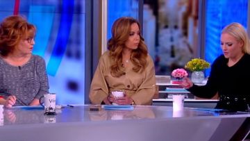 Nanushka Iben belted vegan leather dress worn by Sunny Hostin on The View (April 1, 2019)