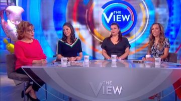 Vestido midi de punto elástico de Sandro Sportswear usado por Abby Huntsman en The View 3 de abril de 2019