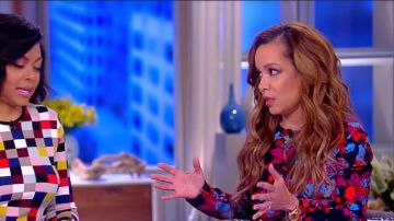 Givenchy Ruched Waist Floral Print Dress worn by Sunny Hostin on The View April 4, 2019