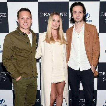 Alexa Chung square-neck short dress worn by Margot Robbie At Tribeca Film Festival April 28, 2019