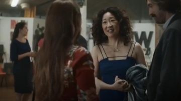 Karen Millen Strappy Vestido de lápiz usado por Eve Polastri (Sandra Oh) en Killing Eve (S02E03)