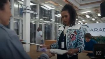 Maje Bert Floral Bomber Jacket worn by Elena Felton (Kirby Howell-Baptiste) in Killing Eve (S02E03)