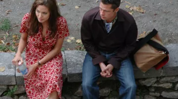 The floral dress worn by Jane Smith (Angelina Jolie) on the set of Mr. & Mrs. Smith