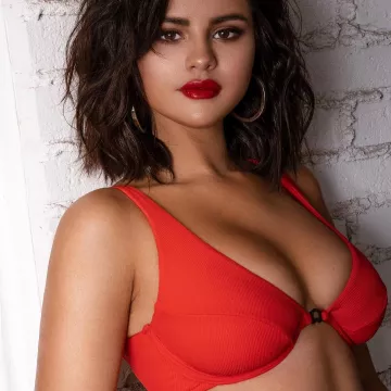 The top of swimsuit and red worn by Selena Gomez on his account Instagram