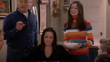 Wrangler Rainbow Stripe Rib Sweater worn by Kate Burns (Grace Kaufman) in Man with a Plan (S03E08)